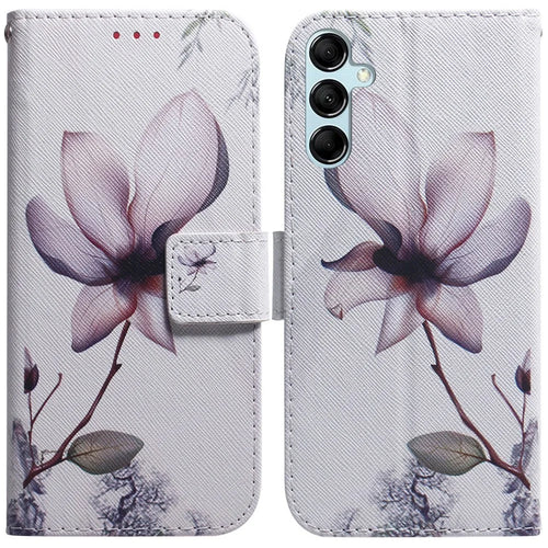 For Samsung Galaxy M54 5G / F54 5G PU Leather Stand Phone Case Pattern Printing Wallet Cover - Pink Flower - 1