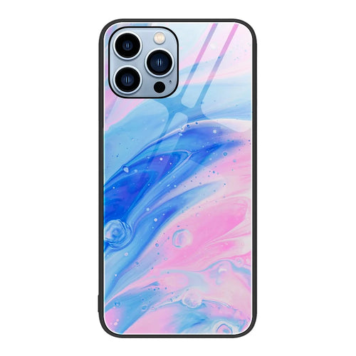 For iPhone 15 Pro Tempered Glass+PC+TPU Anti-drop Cover Marble Pattern Phone Case - DL05 - 1