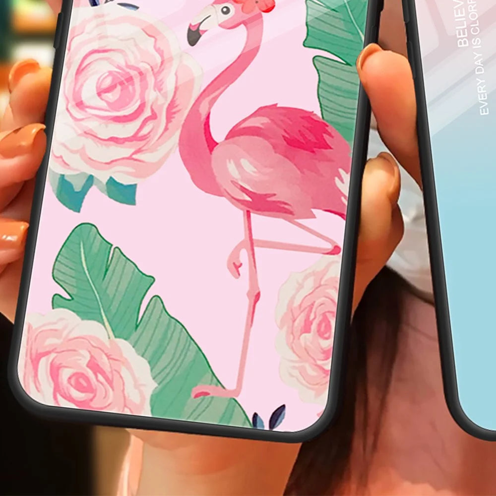 For iPhone 15 Plus Pattern Printed Phone Back Case Tempered Glass+PC+TPU Hybrid Shell Cover - Bird - 4
