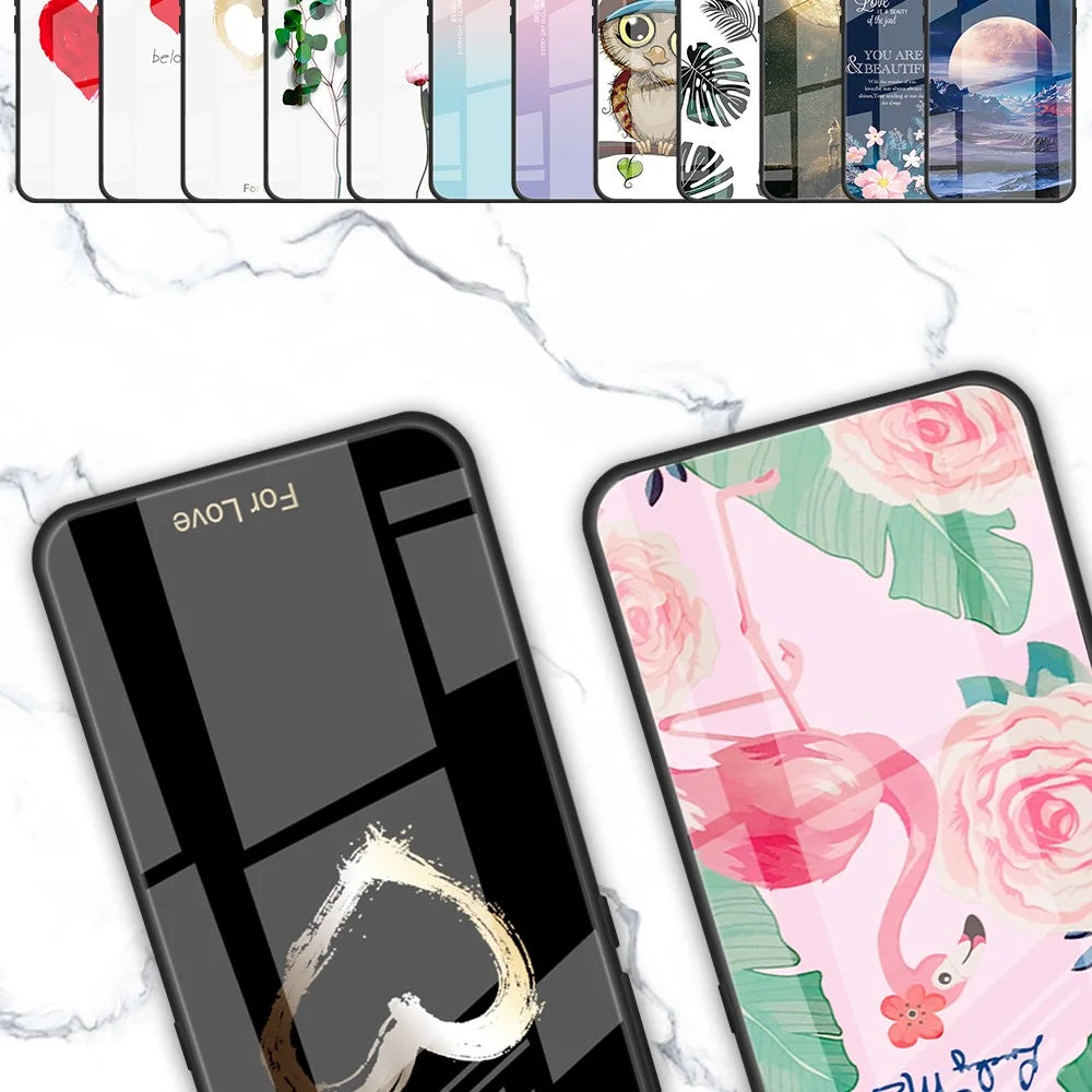 For iPhone 15 Plus Pattern Printed Phone Back Case Tempered Glass+PC+TPU Hybrid Shell Cover - Bird - 5