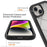 3-in-1 Phone Case for iPhone 15 Plus Full Protection TPU+PC Cover with PET Screen Protector - Black - 3