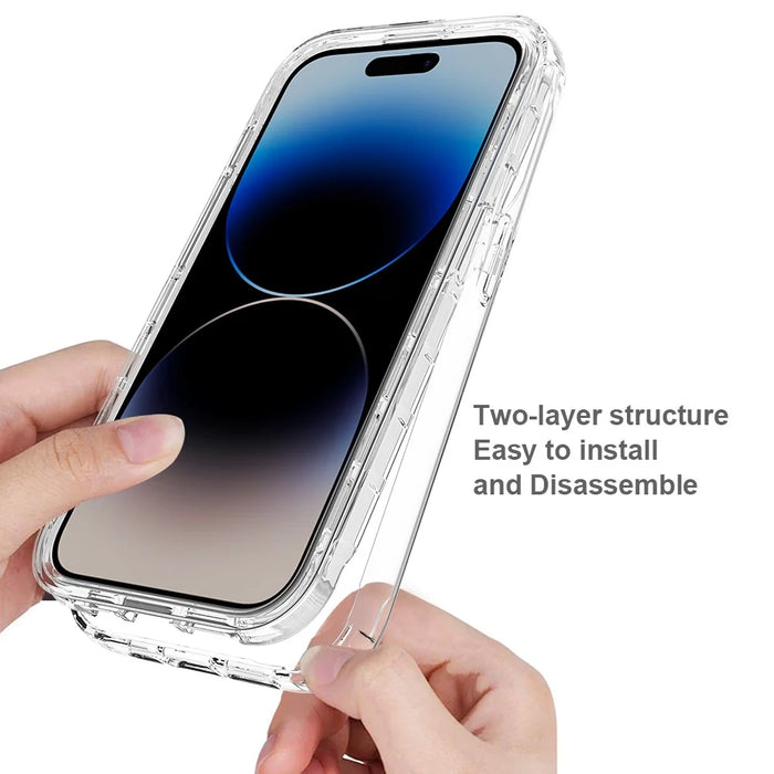 Gradient Phone Case for iPhone 15 Pro , PC+TPU Anti-drop Cover with PET Screen Protector - Red - 2