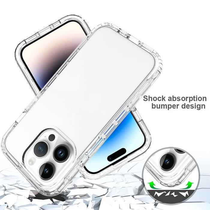 Gradient Phone Case for iPhone 15 Pro , PC+TPU Anti-drop Cover with PET Screen Protector - Red - 3