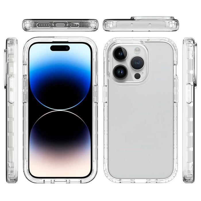 Gradient Phone Case for iPhone 15 Pro , PC+TPU Anti-drop Cover with PET Screen Protector - Red - 4