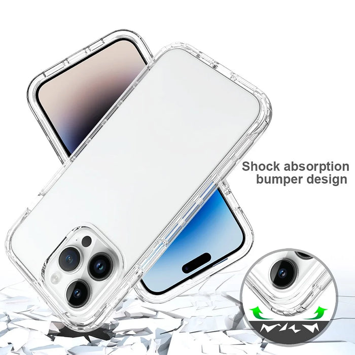 For iPhone 15 Pro Max Gradient PC+TPU Phone Case Anti-scratch Cover with PET Screen Protector - Blue - 3