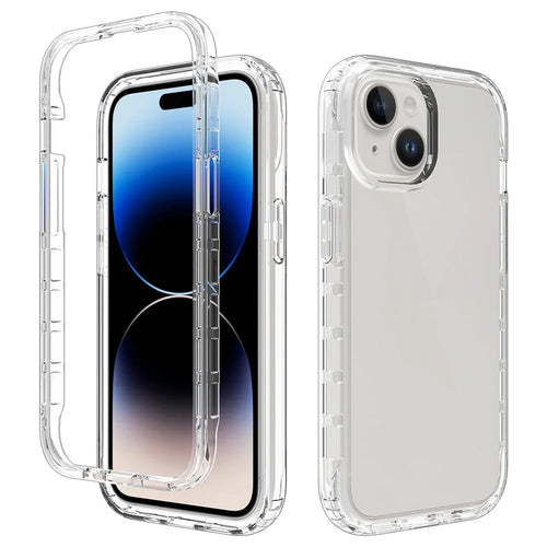 For iPhone 15 Protective Case Clear Anti-drop TPU+PC Phone Cover - Transparent - 1