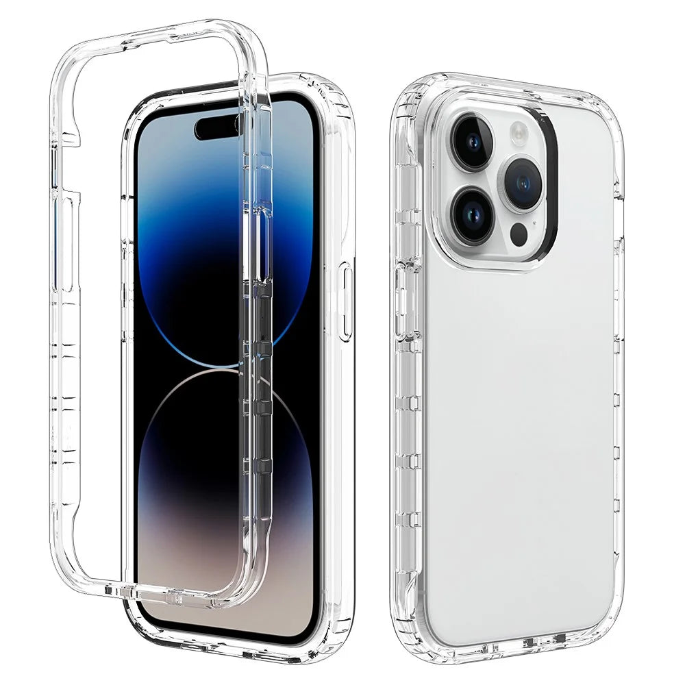For iPhone 15 Pro Clear Back Case Anti-scratch TPU+PC Phone Cover - Transparent - 1