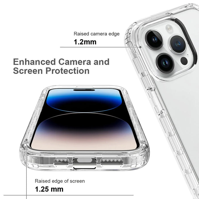 For iPhone 15 Pro Clear Back Case Anti-scratch TPU+PC Phone Cover - Transparent - 5