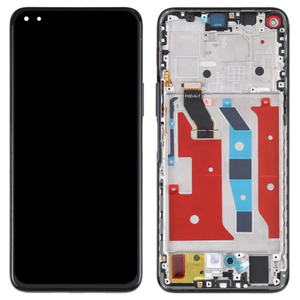 For Honor X20 / Honor 50 Lite OEM Grade S LCD Screen and Digitizer Assembly + Frame Replacement Part (without Logo) - Black - 1