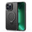 For iPhone 14 Pro Max Matte Magnetic Phone Case TPU+PC Kickstand Cover Compatible with MagSafe - Black - 1