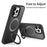 For iPhone 14 Pro Max Matte Magnetic Phone Case TPU+PC Kickstand Cover Compatible with MagSafe - Black - 3