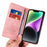 BETOPNICE 003 For iPhone 15 Fully Wrapped PU Leather Cover RFID Blocking Stand Wallet Phone Case - Pink - 5