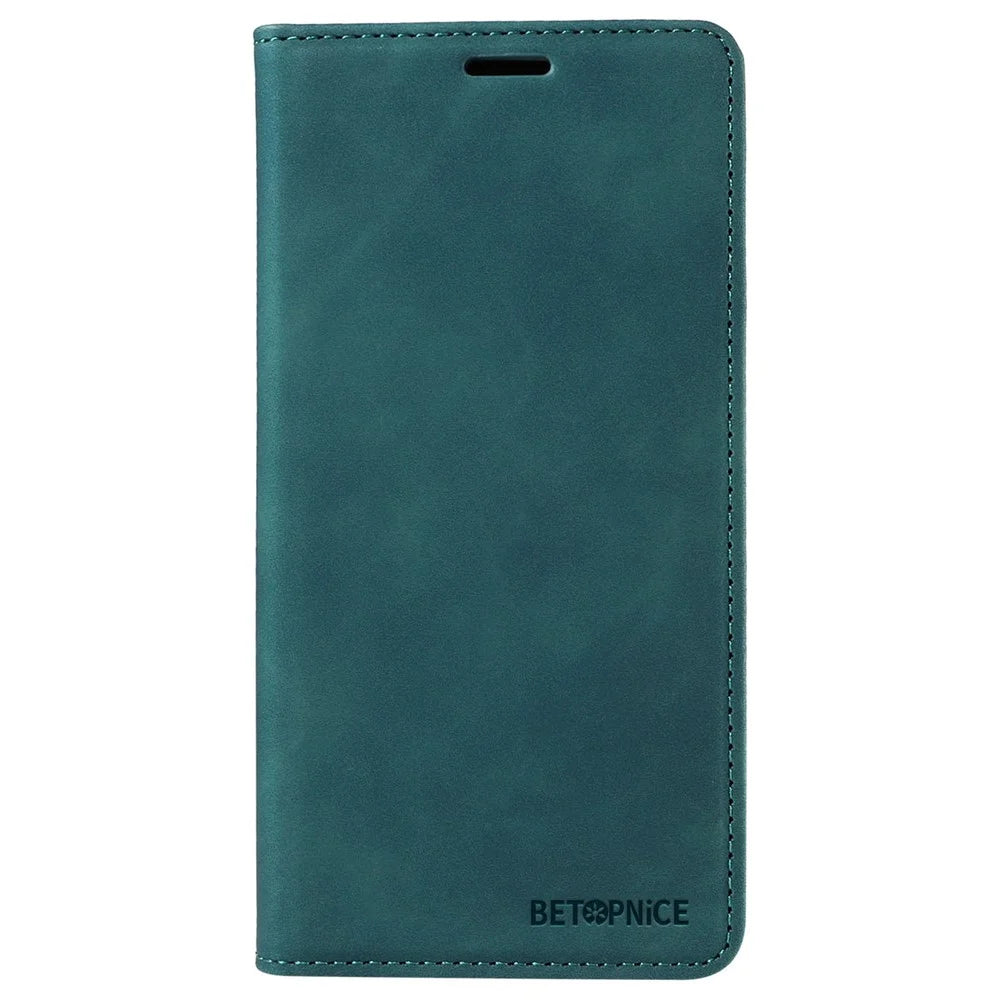 BETOPNICE 003 For iPhone 15 Pro Max Wallet TPU + PU Leather Phone Cover RFID Blocking Stand Phone Case - Green - 7