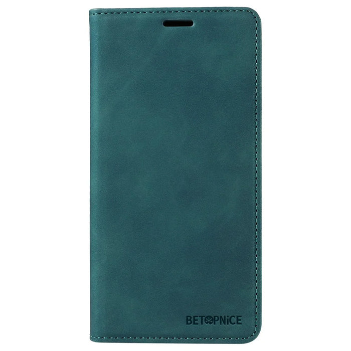 BETOPNICE 003 For iPhone 15 Pro Full Protection Phone Case PU Leather Cover RFID Blocking Stand Wallet Shell - Green - 7