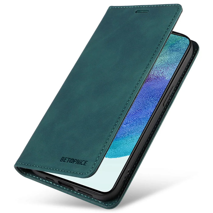BETOPNICE 003 Anti-drop Phone Case for Samsung Galaxy S21+ 5G RFID Blocking Leather Wallet Stand Cover - Green - 6
