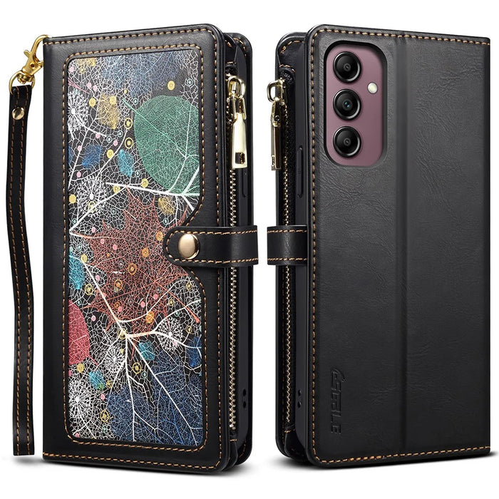ESEBLE for Samsung Galaxy A25 5G (Global) (161mm) Wallet Stand Phone Case RFID Blocking Leather Cover - Black - 1