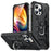 For iPhone 15 Pro Max Anti-Slip PC+ TPU Phone Case Kickstand Shockproof Protective Cover - Black - 1