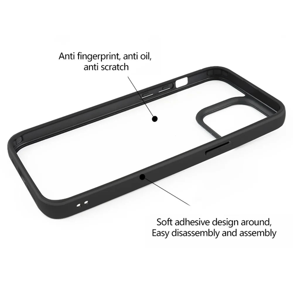 For iPhone 15 Pro Scratch-resistant Clear Phone Case PC Back + TPU Frame Phone Cover - 5