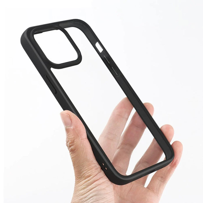 For iPhone 15 Pro Max Transparent Phone Case Anti-scratch PC Back TPU Frame Phone Cover - 4
