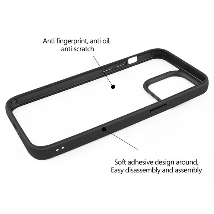 For iPhone 15 Pro Max Transparent Phone Case Anti-scratch PC Back TPU Frame Phone Cover - 5
