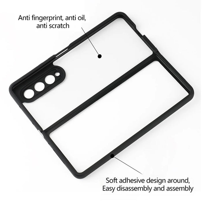For Samsung Galaxy Z Fold4 5G Clear Cell Phone Case TPU + PC Transparent Mobile Phone Cover - 7
