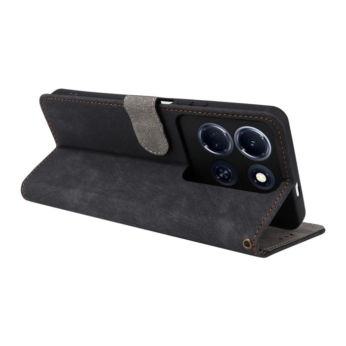 For Infinix Note 30 4G X6833B / X6716B Phone Cover RFID Blocking Wallet Leather Stand Case with Strap - Black - 4