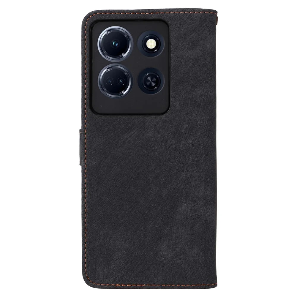 For Infinix Note 30 4G X6833B / X6716B Phone Cover RFID Blocking Wallet Leather Stand Case with Strap - Black - 7