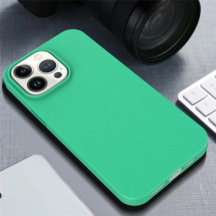 For iPhone 15 Pro Max Starry Sky Series Biodegradable Case Wheat Straw+TPU Matte Phone Cover - Green - 2