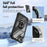 For iPhone 15 Plus Ring Kickstand Phone Case Alloy Lens Frame PC + TPU Protective Cover - Black - 4