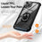 For iPhone 15 Plus Ring Kickstand Phone Case Alloy Lens Frame PC + TPU Protective Cover - Black - 6