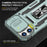For iPhone 15 Pro Max Armor Series Metal Kickstand Cover Slide Camera Lid PC+TPU Phone Case - Green - 5
