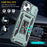 Armor Series For iPhone 15 Plus Slide Camera Lid Phone Case Metal Kickstand PC+TPU Anti-scratch Cover - Green - 6