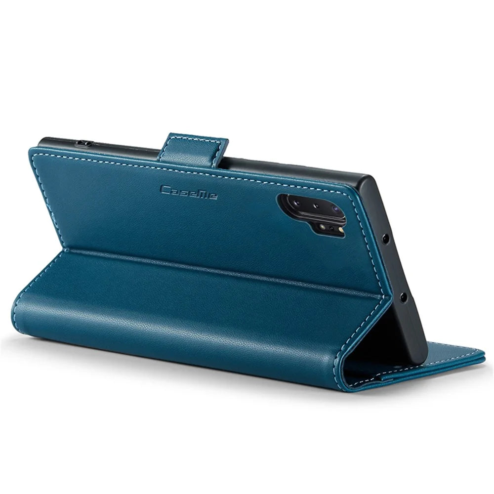For Samsung Galaxy Note 10 Plus 4G Leather Case CASEME 023 RFID Blocking 3 Card Slot Mobile Cover - Blue - 3