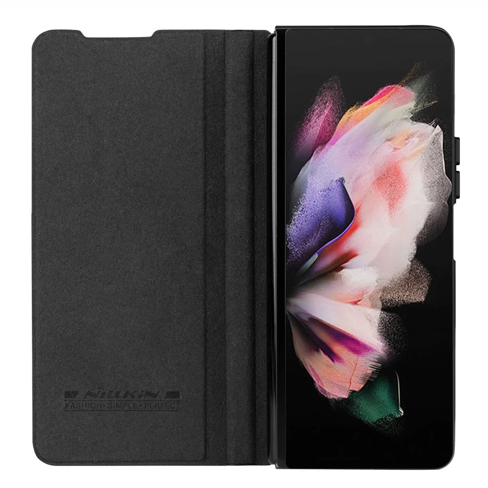 NILLKIN Qin Pro Series for Samsung Galaxy Z Fold5 5G PU Leather Case Slide Camera Protection Phone Cover with Pen Slot - Black - 2