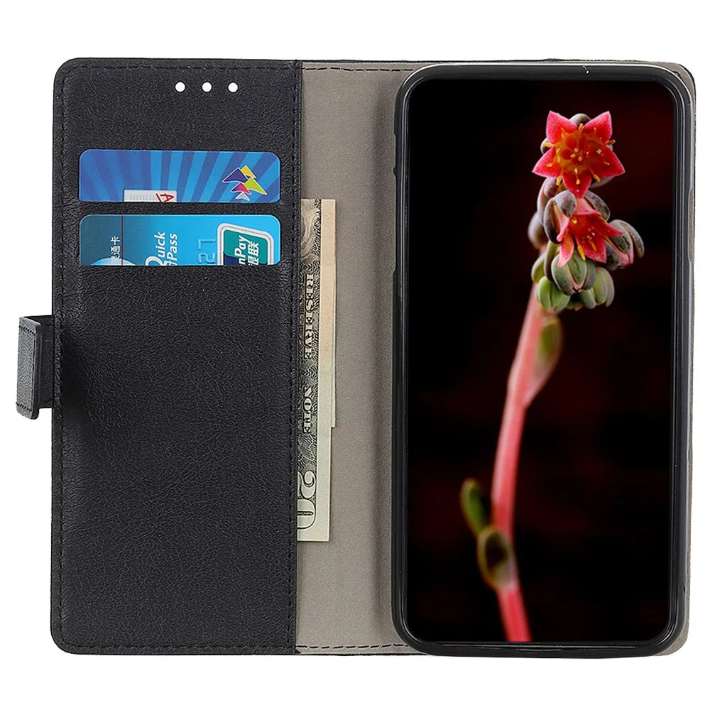 Wallet Phone Case for Samsung Galaxy S23 FE , Dustproof PU Leather + TPU Inner Shell Stand Flip Cover - Black - 2
