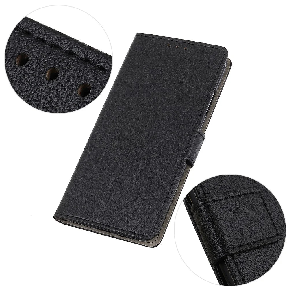 Wallet Phone Case for Samsung Galaxy S23 FE , Dustproof PU Leather + TPU Inner Shell Stand Flip Cover - Black - 4