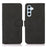 KHAZNEH For Samsung Galaxy S23 FE Textured PU Leather Case Phone Cover with Wallet Stand - Black - 1
