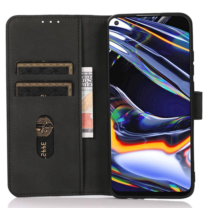 KHAZNEH For Samsung Galaxy S23 FE Textured PU Leather Case Phone Cover with Wallet Stand - Black - 3