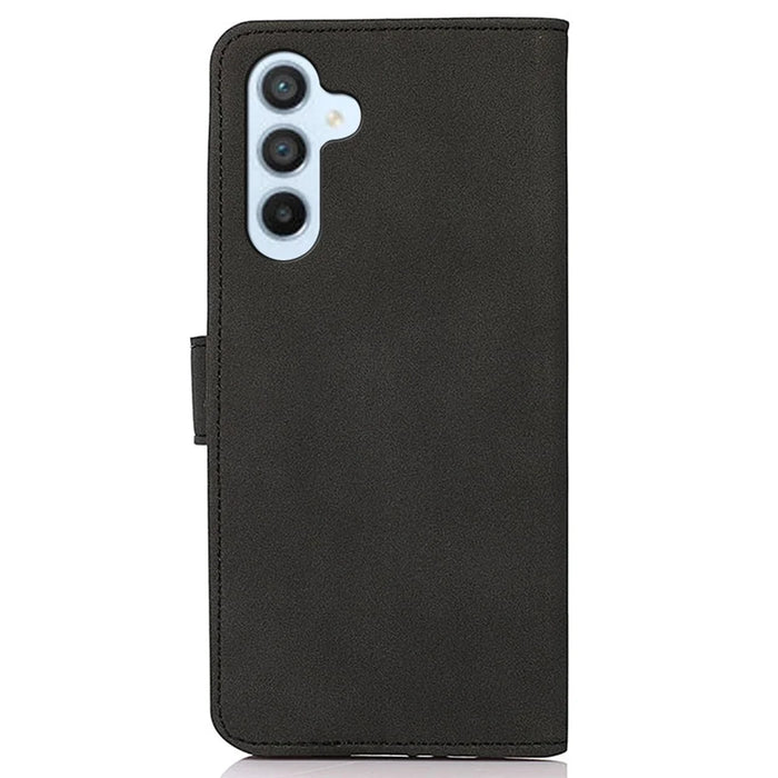 KHAZNEH For Samsung Galaxy S23 FE Textured PU Leather Case Phone Cover with Wallet Stand - Black - 7