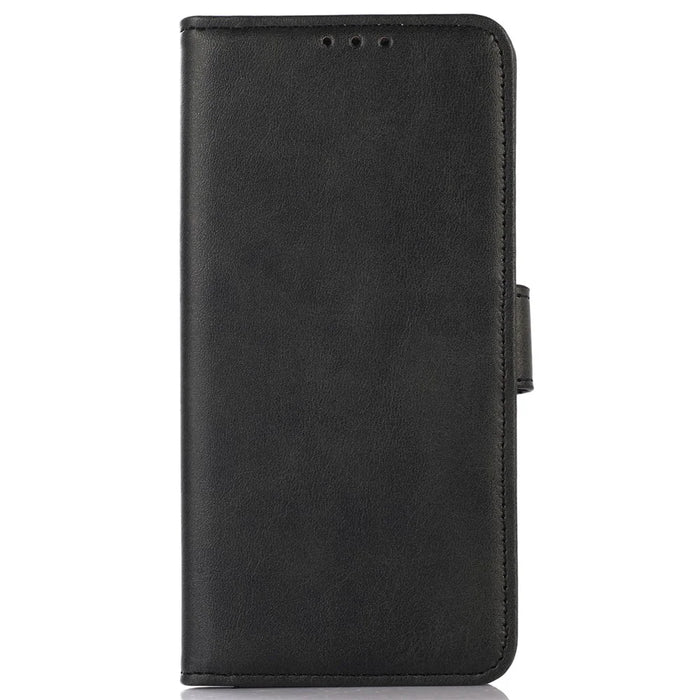For Samsung Galaxy S23 FE Stand Phone Case PU Leather Cowhide Texture Phone Wallet Cover - Black - 6