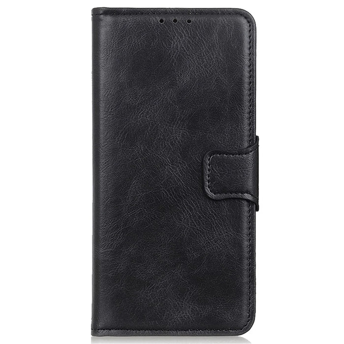 For Samsung Galaxy S23 FE Leather Wallet Case Crazy Horse Texture Stand Folio Cell Phone Cover - Black - 6