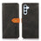 KHAZNEH For Samsung Galaxy S23 FE Stand Phone Cover Cowhide Texture Wallet PU Leather Case - Black - 1