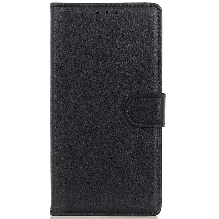 For Samsung Galaxy S23 FE PU Leather Flip Cover Stand Wallet Protective Phone Case - Black - 6