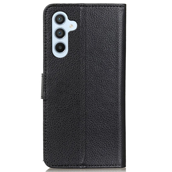 For Samsung Galaxy S23 FE PU Leather Flip Cover Stand Wallet Protective Phone Case - Black - 7