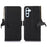 For Samsung Galaxy S23 FE RFID Blocking Phone Case Genuine Cow Leather Stand Wallet Litchi Texture Cover - Black - 1