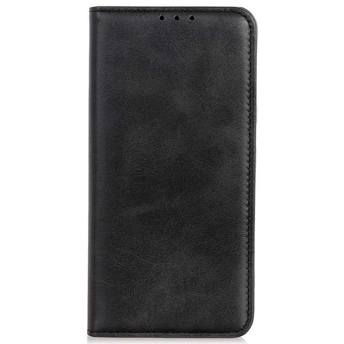 Split Leather Case for Samsung Galaxy S23 FE Stand Wallet Magnetic Flip Phone Cover - Black - 6