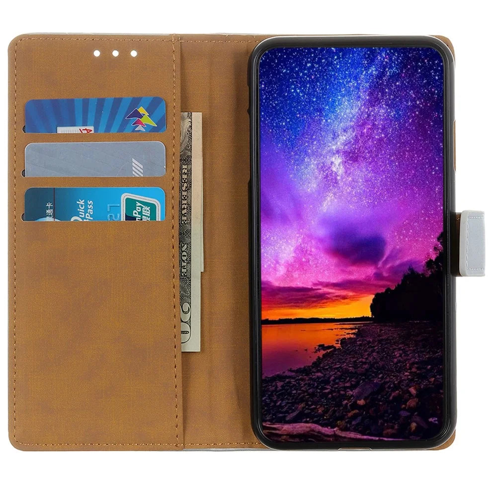 For Samsung Galaxy S23 FE Textured PU Leather Flip Cover Stand Shockproof Wallet Phone Case - Black - 2