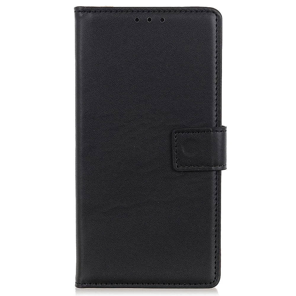 For Samsung Galaxy S23 FE Textured PU Leather Flip Cover Stand Shockproof Wallet Phone Case - Black - 6