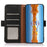 KHAZNEH For Samsung Galaxy S23 FE Genuine Cow Leather Phone Case Wallet RFID Blocking Stand Cover - Black - 2