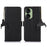For Asus Zenfone 10 5G RFID Blocking Genuine Cow Leather Phone Case Litchi Texture Stand Wallet Cover - Black - 1